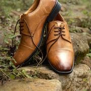 Tan leather derbies